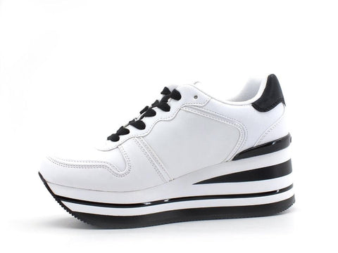 GUESS Sneaker Running Platform White Black FL7HEKELE12 - Sandrini Calzature e Abbigliamento