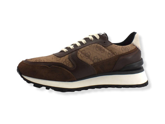 GUESS Sneaker Running Suede Beige Brown Uomo FM7VARELE12 - Sandrini Calzature e Abbigliamento