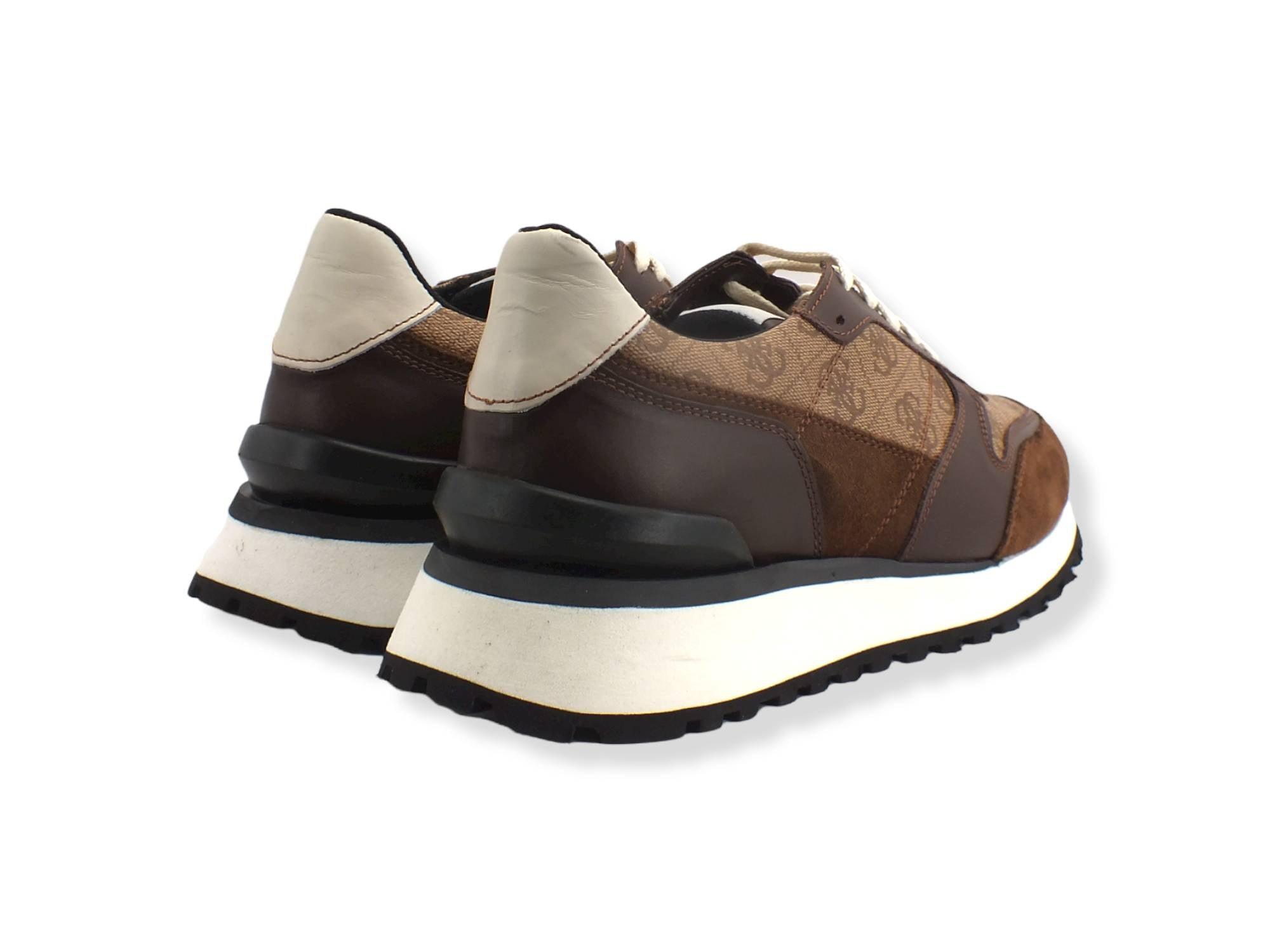GUESS Sneaker Running Suede Beige Brown Uomo FM7VARELE12 - Sandrini Calzature e Abbigliamento