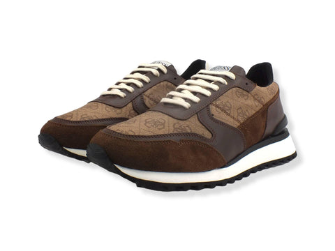 GUESS Sneaker Running Suede Beige Brown Uomo FM7VARELE12 - Sandrini Calzature e Abbigliamento