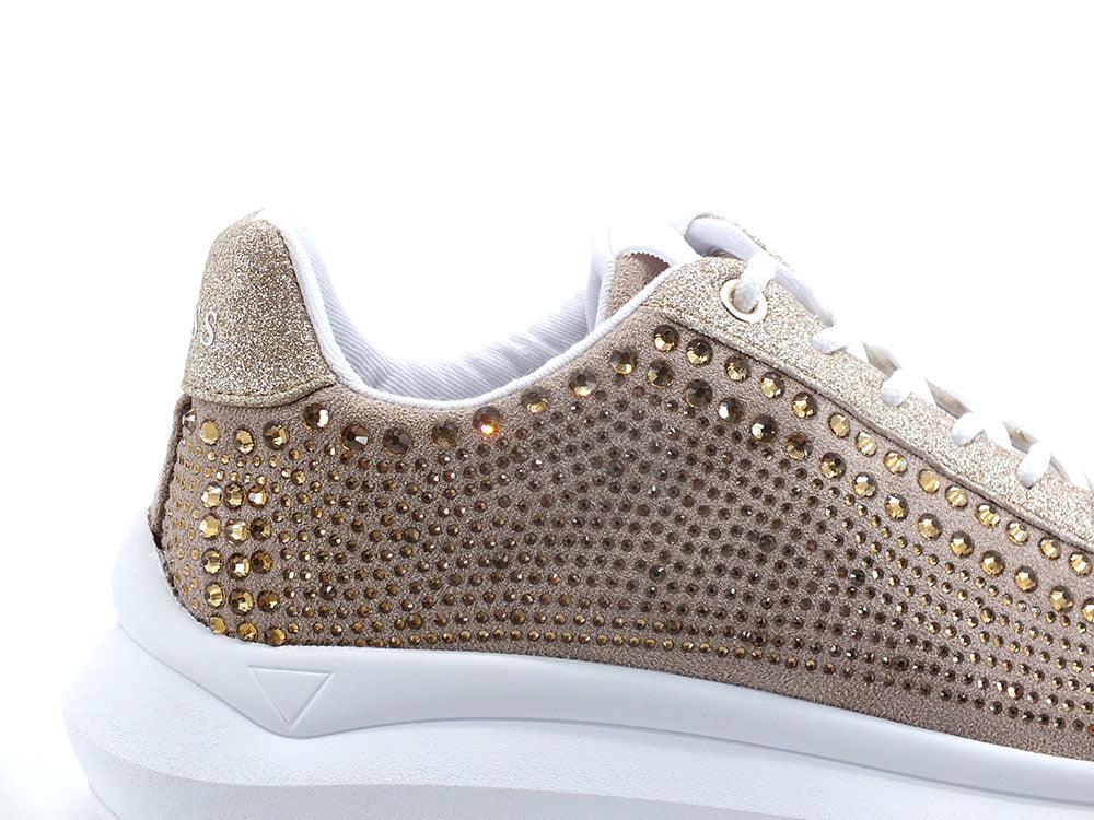 GUESS Sneaker Strass Logo Retro Gold FL6DGZFAB12 - Sandrini Calzature e Abbigliamento