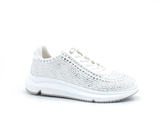GUESS Sneaker Strass Logo White Silver FL6DG2FAB12 - Sandrini Calzature e Abbigliamento