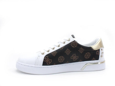 GUESS Sneaker Studs Pietre Loghi Brown Platino FL6RICFAL12 - Sandrini Calzature e Abbigliamento