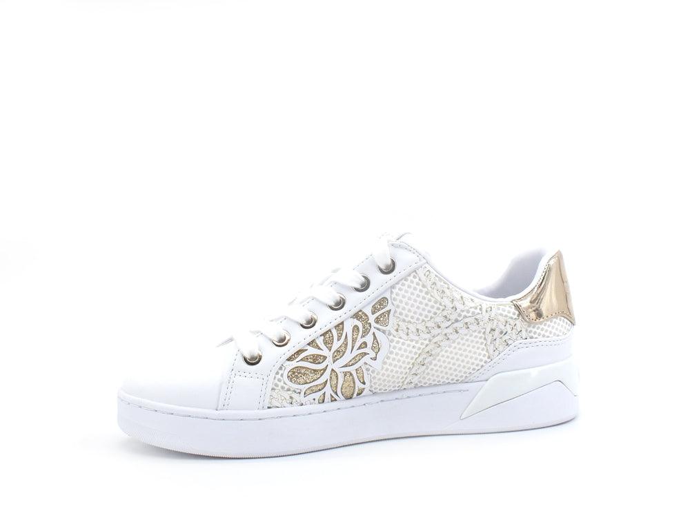 GUESS Sneaker Tex Fiore GLitter White Gold FL5RF2FAB12 - Sandrini Calzature e Abbigliamento