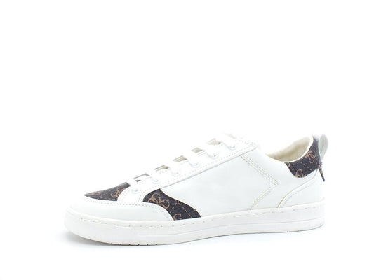 GUESS Sneaker Uomo Printed Loghi White Brown Ocra FM5CERLEA12 - Sandrini Calzature e Abbigliamento