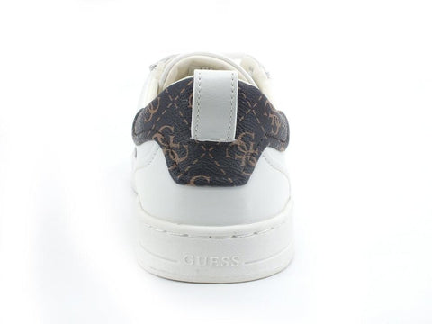 GUESS Sneaker Uomo Printed Loghi White Brown Ocra FM5CERLEA12 - Sandrini Calzature e Abbigliamento