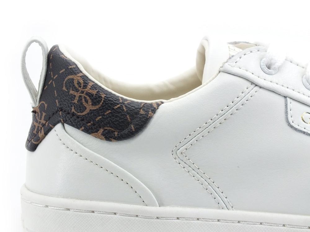 GUESS Sneaker Uomo Printed Loghi White Brown Ocra FM5CERLEA12 - Sandrini Calzature e Abbigliamento