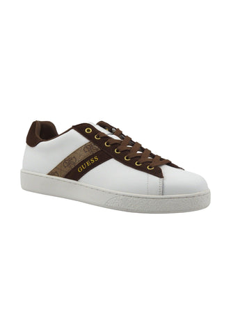 GUESS Sneaker Uomo White Beige Brown FMPNOILEL12 - Sandrini Calzature e Abbigliamento