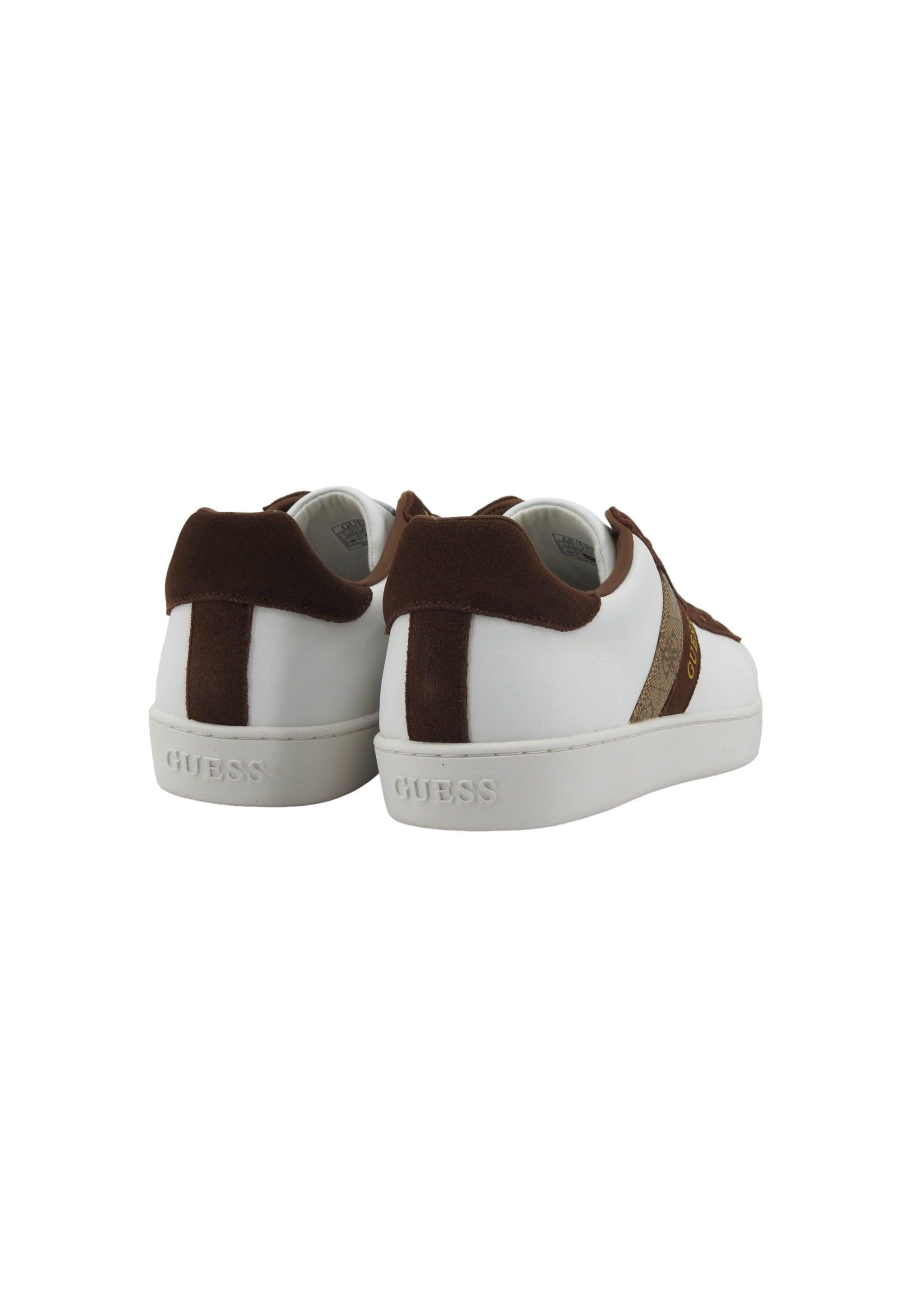 GUESS Sneaker Uomo White Beige Brown FMPNOILEL12 - Sandrini Calzature e Abbigliamento