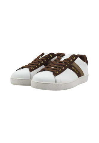 GUESS Sneaker Uomo White Beige Brown FMPNOILEL12 - Sandrini Calzature e Abbigliamento