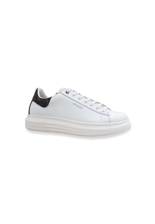 GUESS Sneaker Uomo White Brown FM7SRNFAL12 - Sandrini Calzature e Abbigliamento