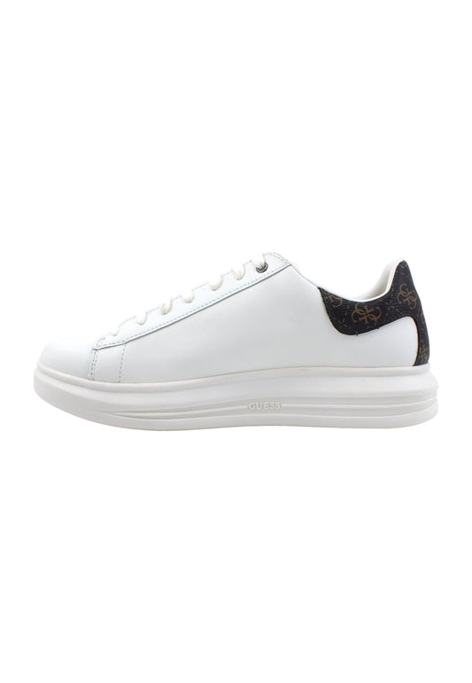 GUESS Sneaker Uomo White Brown Ochre FM7SRNFAL12 - Sandrini Calzature e Abbigliamento