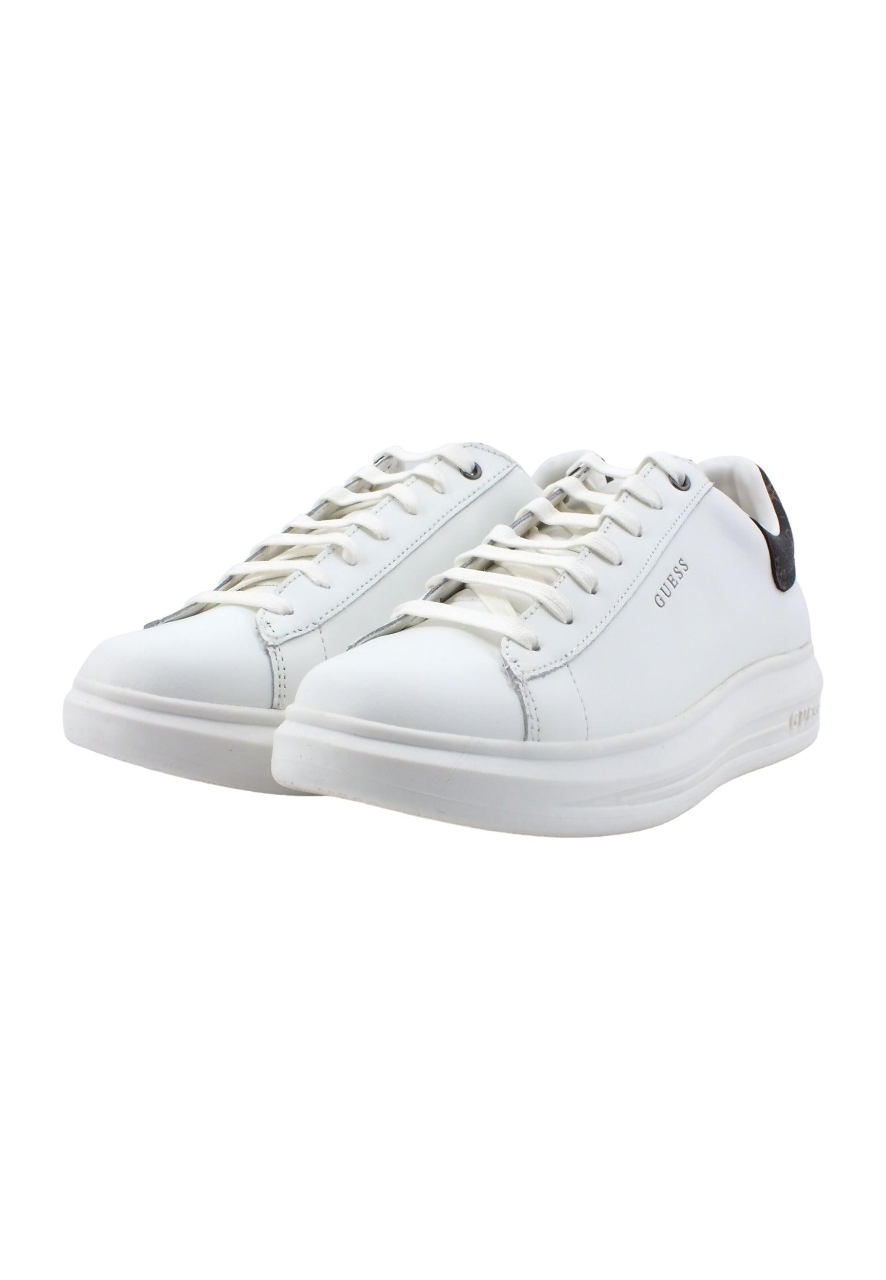 GUESS Sneaker Uomo White Brown Ochre FM7SRNFAL12 - Sandrini Calzature e Abbigliamento