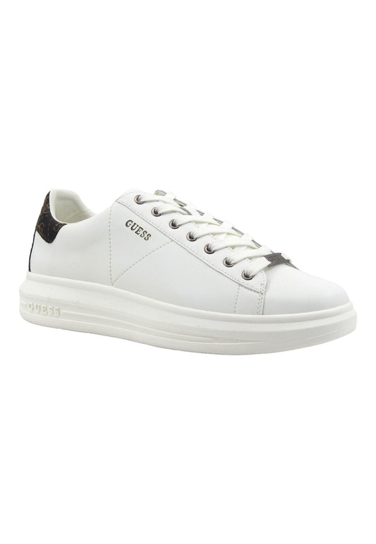 GUESS Sneaker Uomo White Brown Ochre FM8VIBFAP12 - Sandrini Calzature e Abbigliamento