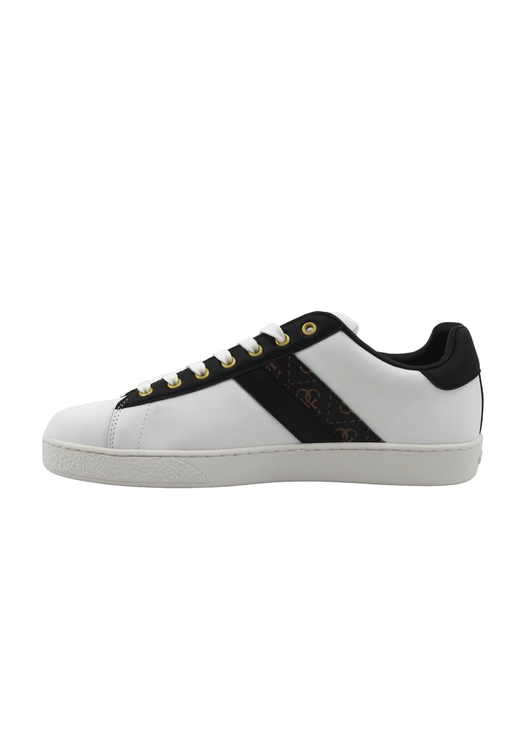 GUESS Sneaker Uomo White Brown Ochre FMPNOILEA12 - Sandrini Calzature e Abbigliamento