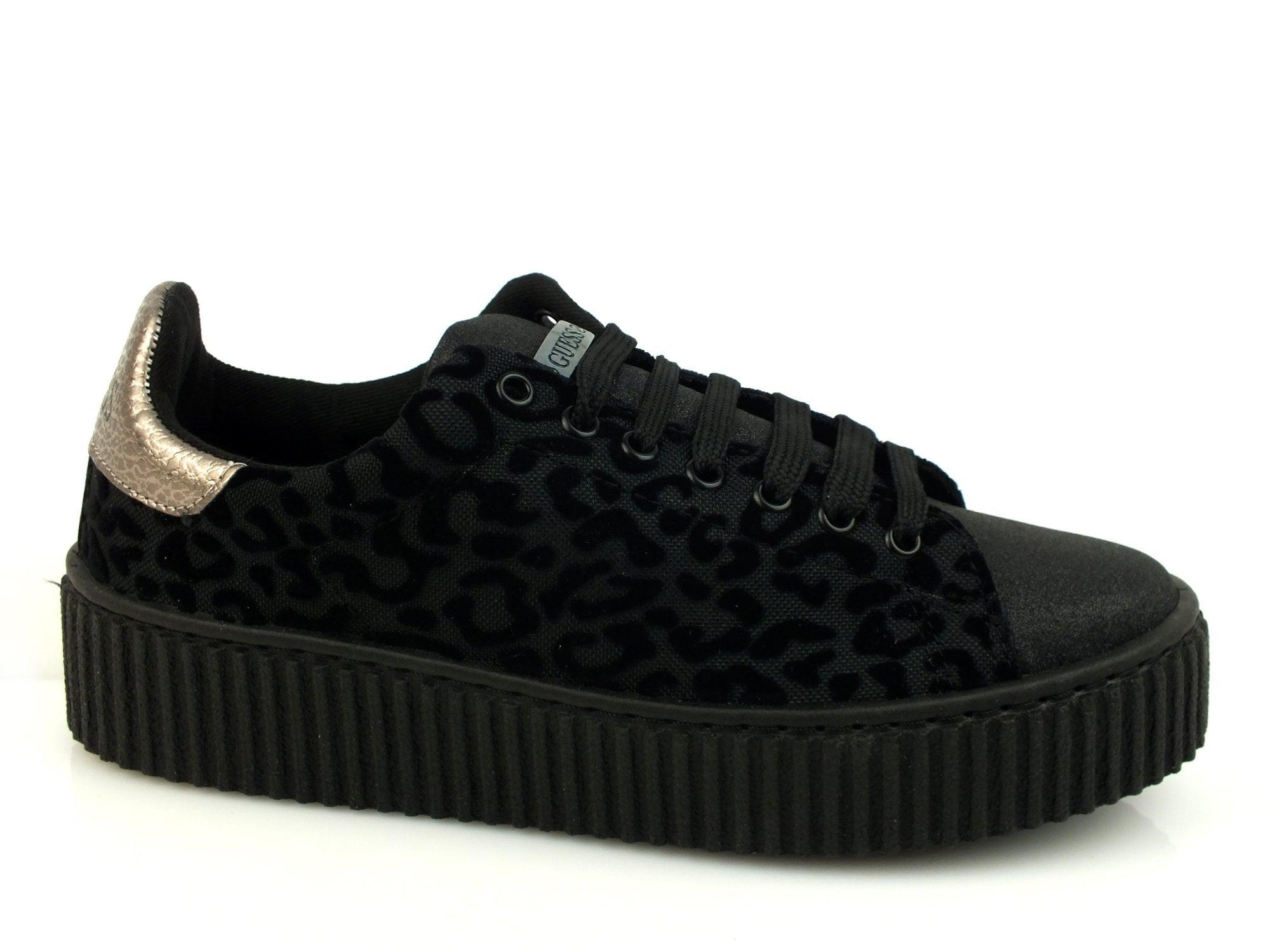 GUESS sneakers platform leopardate TESSUTO BLACK NERO FLDEN3FAB12 - Sandrini Calzature e Abbigliamento