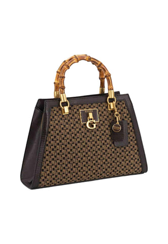 GUESS Stephi Borsa Satchel Brown Logo JK787508 - Sandrini Calzature e Abbigliamento