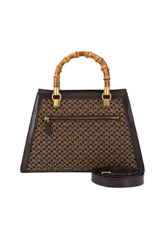 GUESS Stephi Borsa Satchel Brown Logo JK787508 - Sandrini Calzature e Abbigliamento