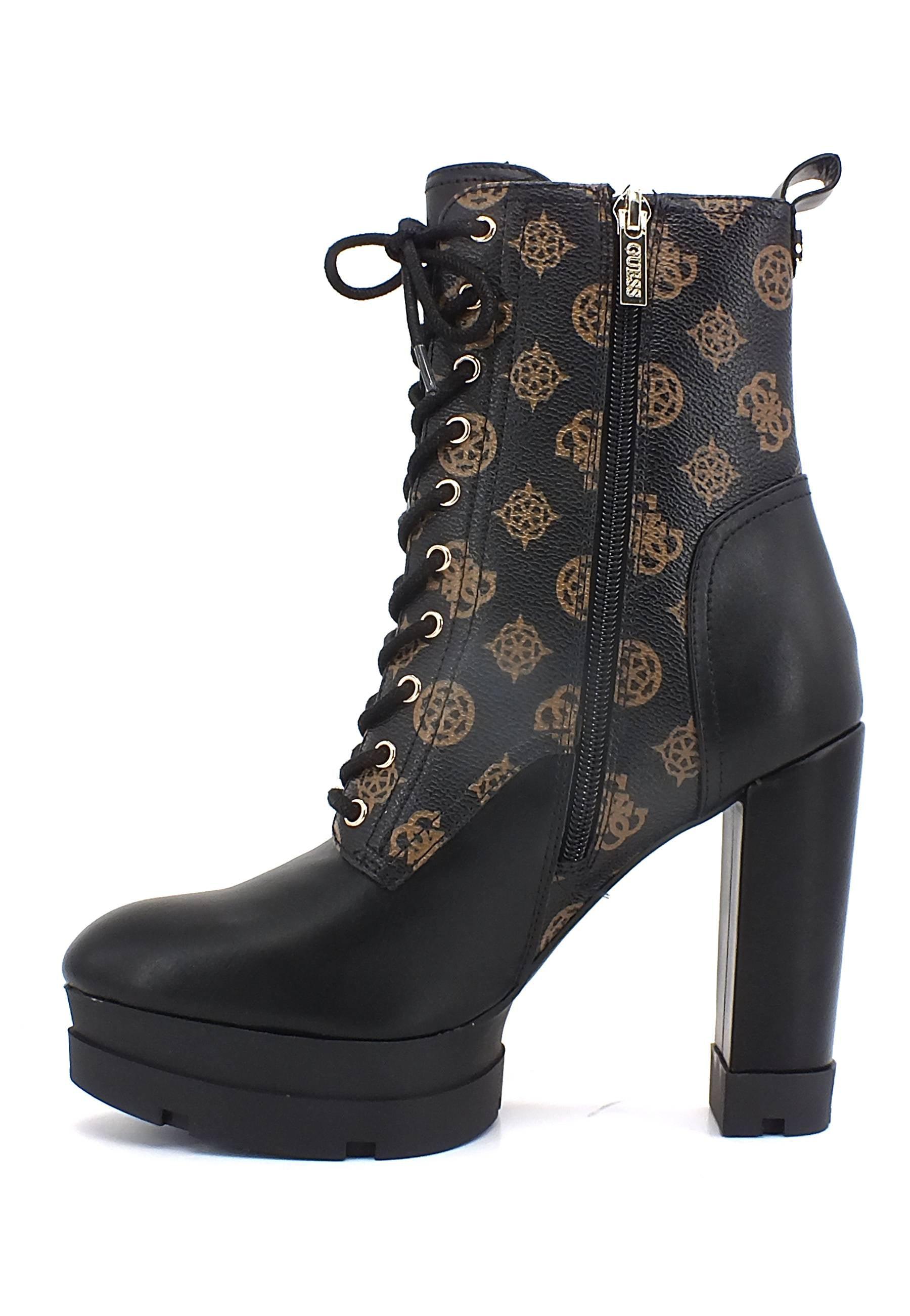 GUESS Stivaletto Anfibio Tacco Alto Donna Brown Ocra FL8BSLFAL10 - Sandrini Calzature e Abbigliamento