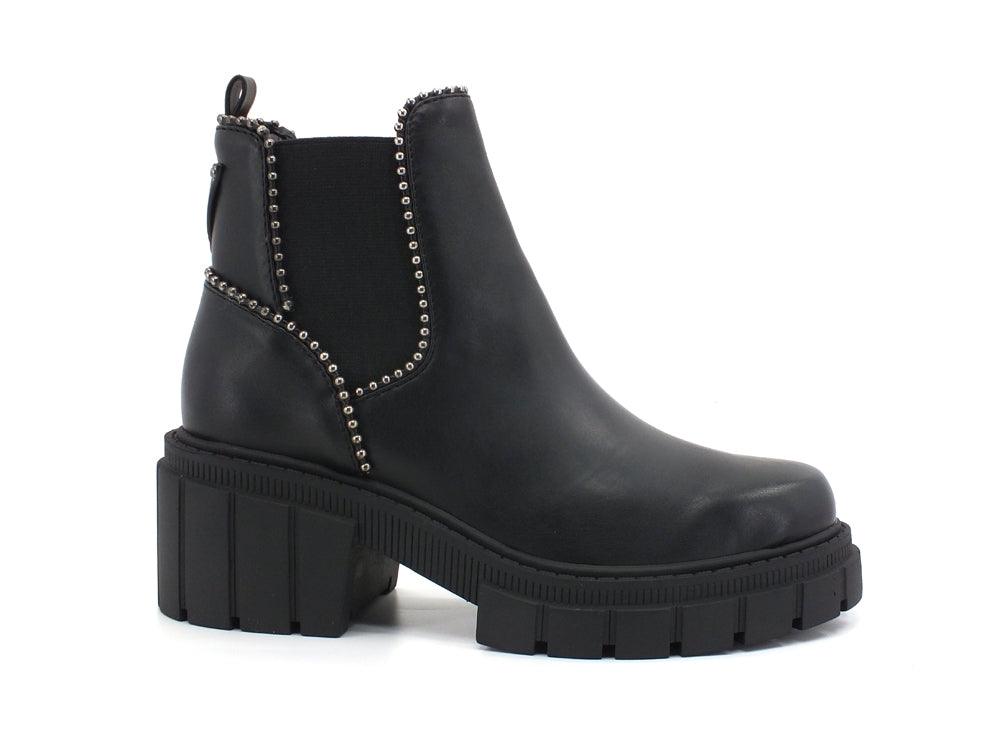 GUESS Stivaletto Combact Borchie Tacco Black Fl8KALELE10 - Sandrini Calzature e Abbigliamento