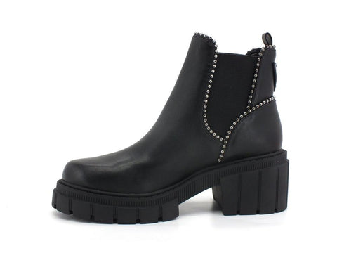 GUESS Stivaletto Combact Borchie Tacco Black Fl8KALELE10 - Sandrini Calzature e Abbigliamento