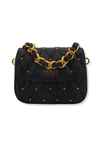 GUESS Tirana Shoulder Bag Borchie Borsa Tracolla Donna Black QS855319 - Sandrini Calzature e Abbigliamento
