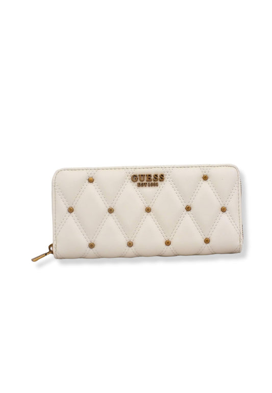 GUESS Triana Slg Portafoglio Donna Borchie Bianco Ivory QS855346 - Sandrini Calzature e Abbigliamento