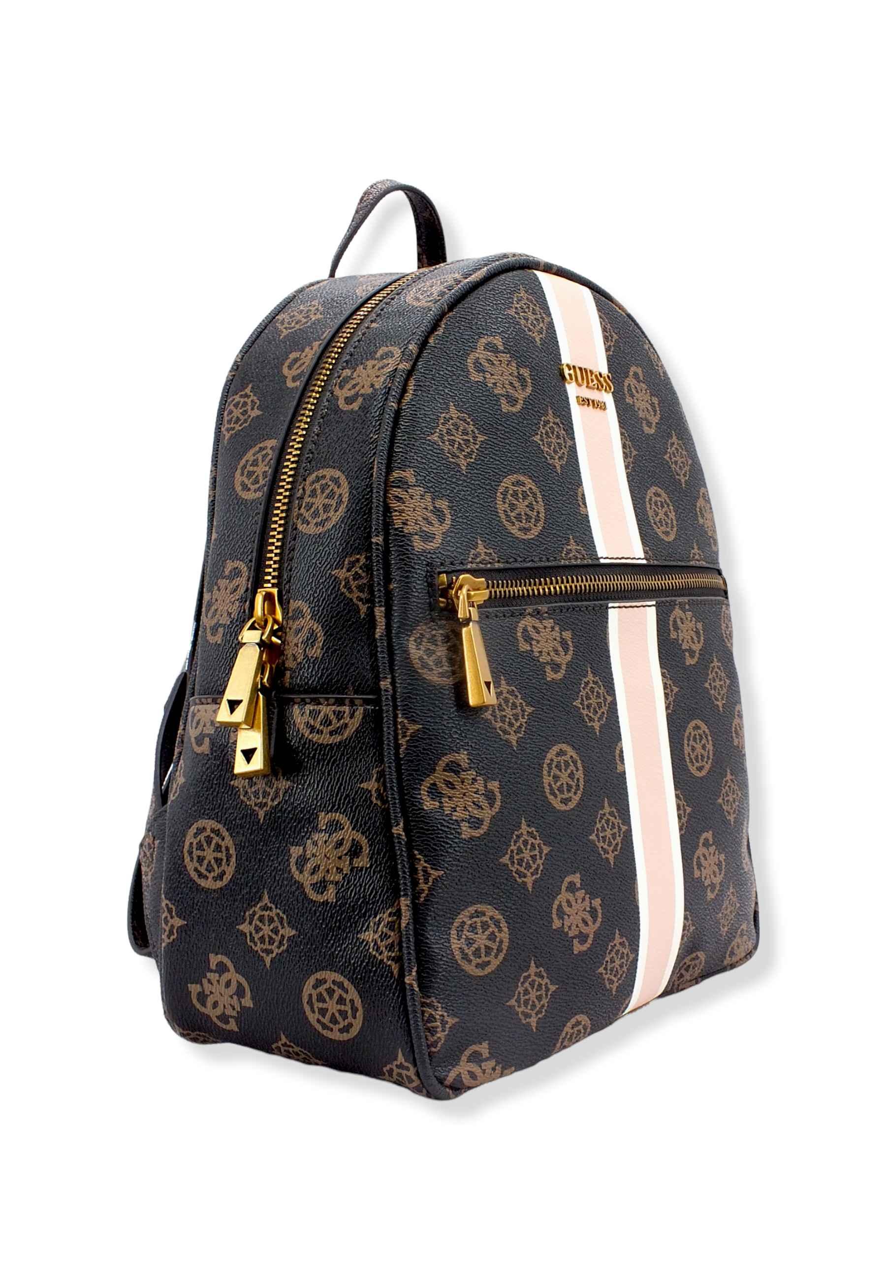 GUESS Zaino Donna Vikky Backpack Marrone Mocha Logo BP699532 - Sandrini Calzature e Abbigliamento