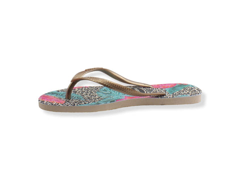 HAVAIANAS Slim Animal Floral Infradito Donna Beige Multicolor 4144235 - Sandrini Calzature e Abbigliamento