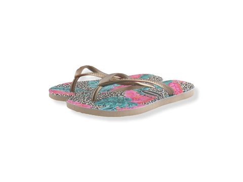 HAVAIANAS Slim Animal Floral Infradito Donna Beige Multicolor 4144235 - Sandrini Calzature e Abbigliamento