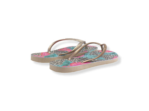 HAVAIANAS Slim Animal Floral Infradito Donna Beige Multicolor 4144235 - Sandrini Calzature e Abbigliamento