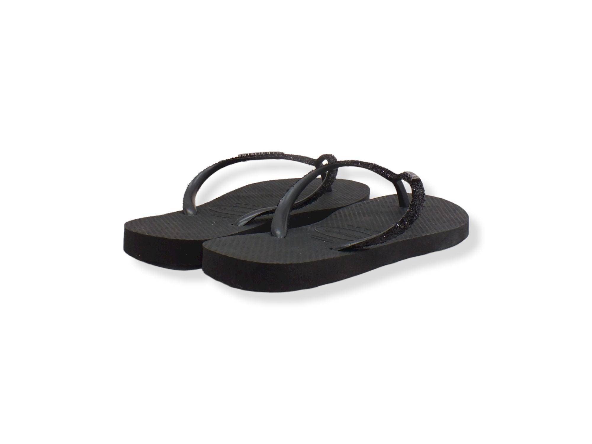 HAVAIANAS Slim Glitter II Infradito Donna Black Dark Grey 4146975 - Sandrini Calzature e Abbigliamento