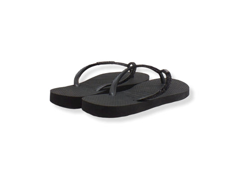 HAVAIANAS Slim Glitter II Infradito Donna Black Dark Grey 4146975 - Sandrini Calzature e Abbigliamento