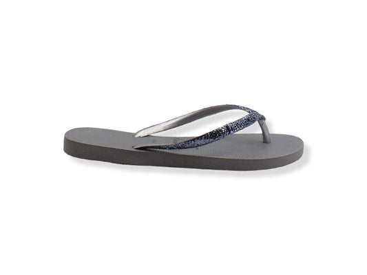 HAVAIANAS Slim Glitter II Infradito Donna Silver Steel Grey 4146975 - Sandrini Calzature e Abbigliamento