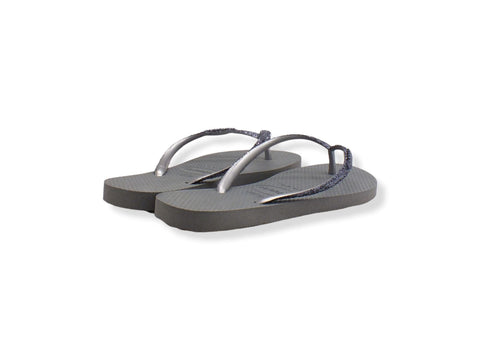 HAVAIANAS Slim Glitter II Infradito Donna Silver Steel Grey 4146975 - Sandrini Calzature e Abbigliamento