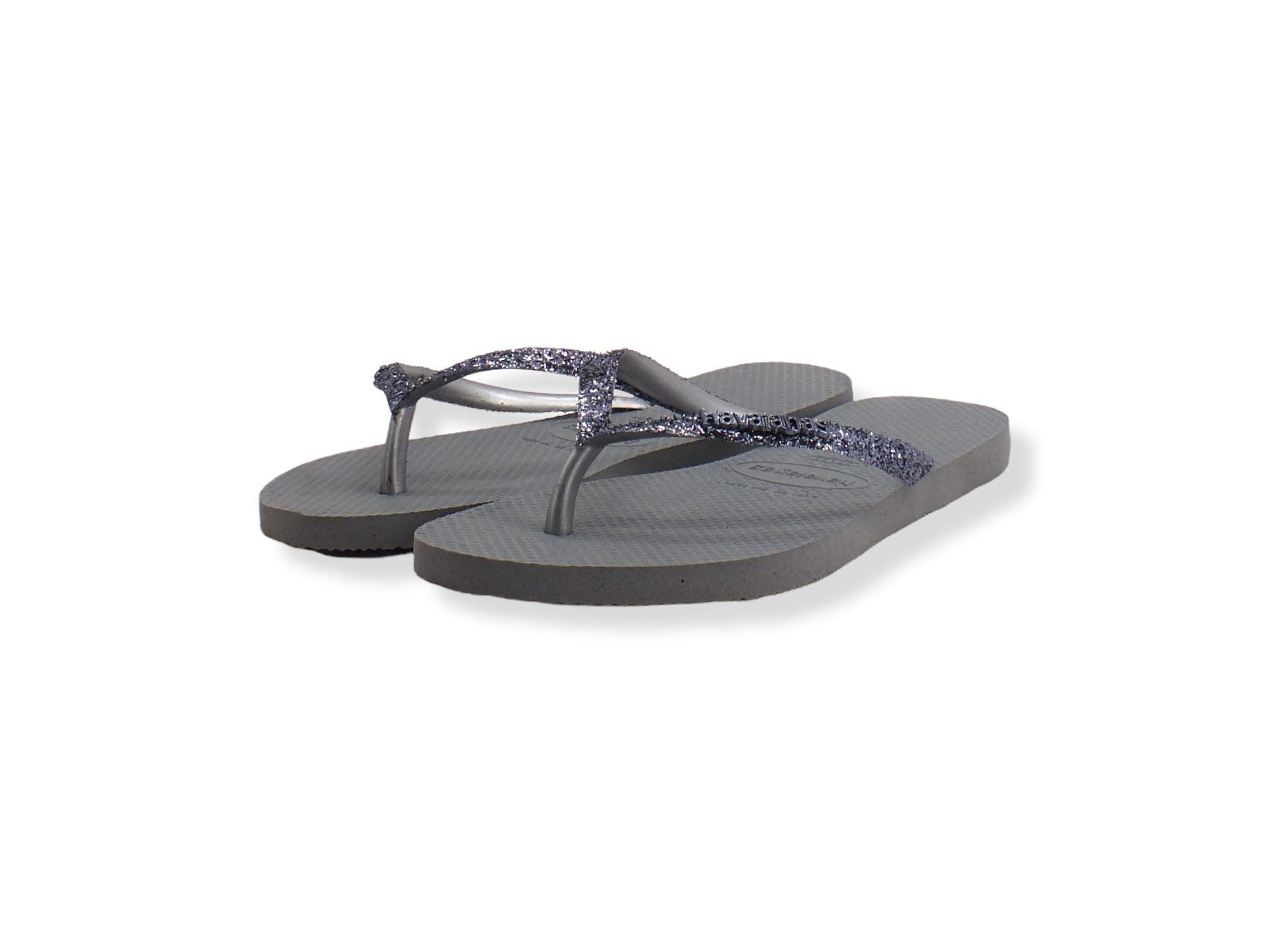 HAVAIANAS Slim Glitter II Infradito Donna Silver Steel Grey 4146975 - Sandrini Calzature e Abbigliamento
