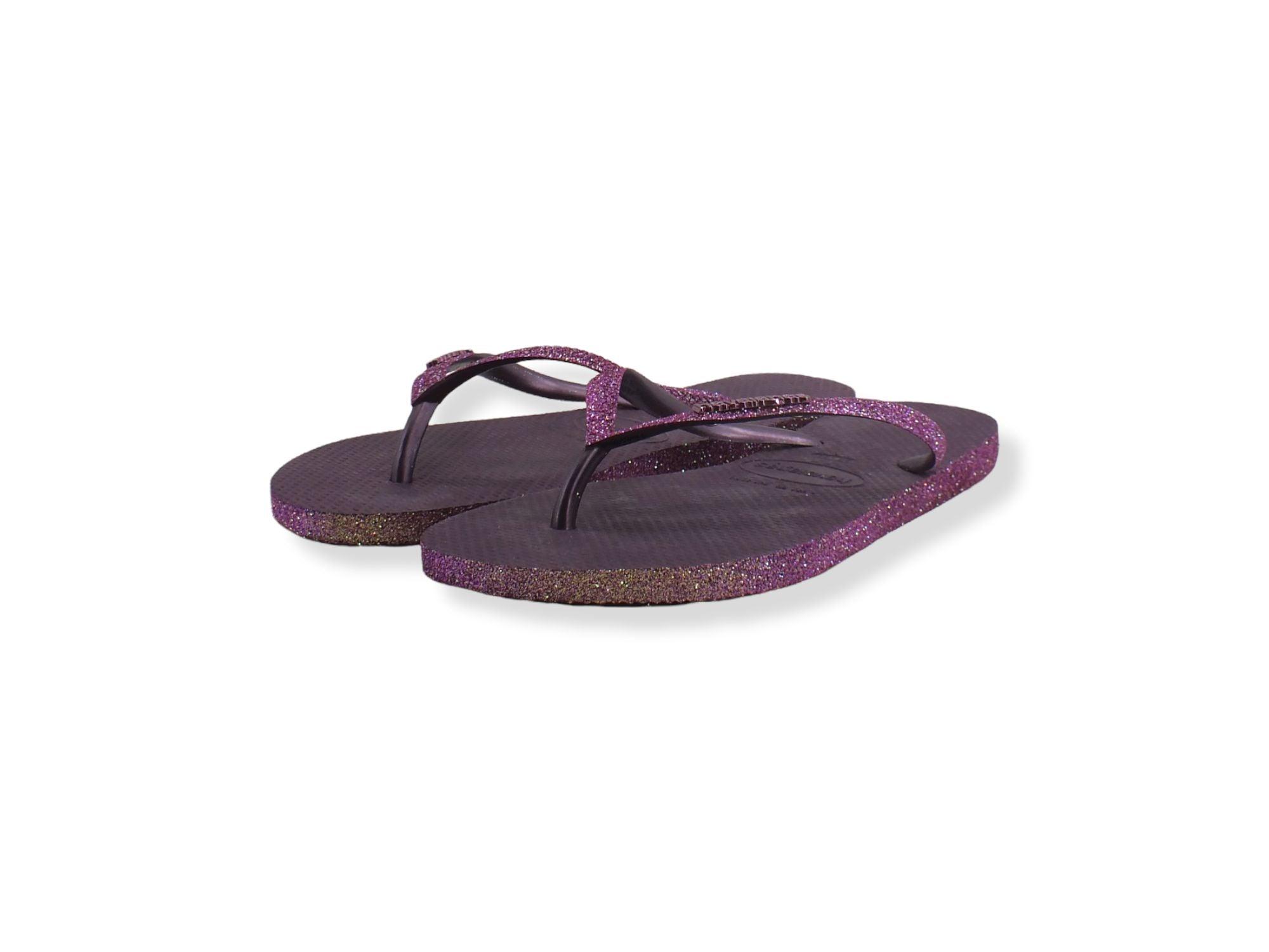 HAVAIANAS Slim Sparkle II Infradito Donna Glitter Viola Aubergine 4146937 - Sandrini Calzature e Abbigliamento