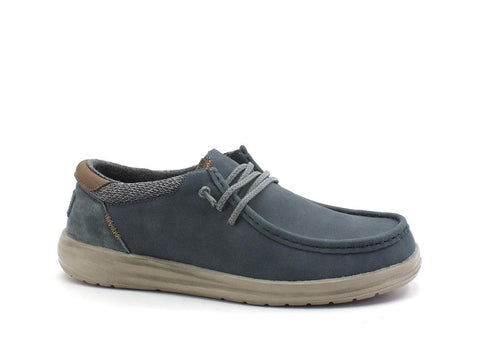 HAY DUDE Paul Scarpa Stringata Vela Suede Deep Blue 112292623 - Sandrini Calzature e Abbigliamento