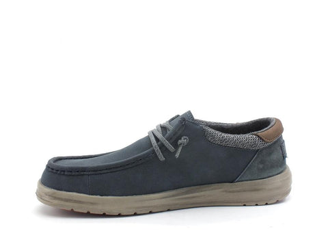 HAY DUDE Paul Scarpa Stringata Vela Suede Deep Blue 112292623 - Sandrini Calzature e Abbigliamento