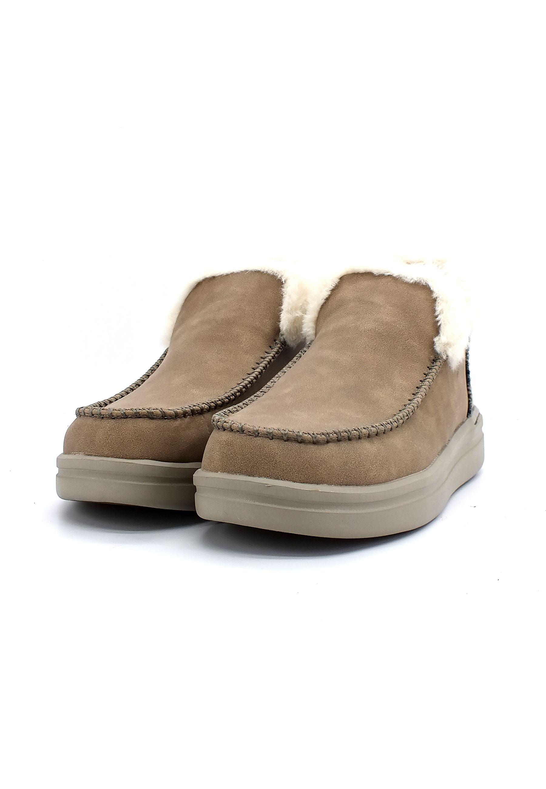 HEY DUDE Denny Grip Stivaletto Pelo Donna Nut 122451600 - Sandrini Calzature e Abbigliamento