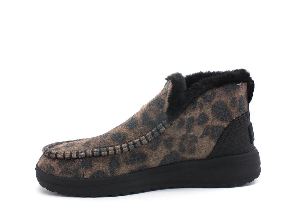 HEY DUDE Denny Stivaletto Pelo Animalier Leo Nut 122051619 - Sandrini Calzature e Abbigliamento