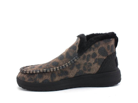 HEY DUDE Denny Stivaletto Pelo Animalier Leo Nut 122051619 - Sandrini Calzature e Abbigliamento