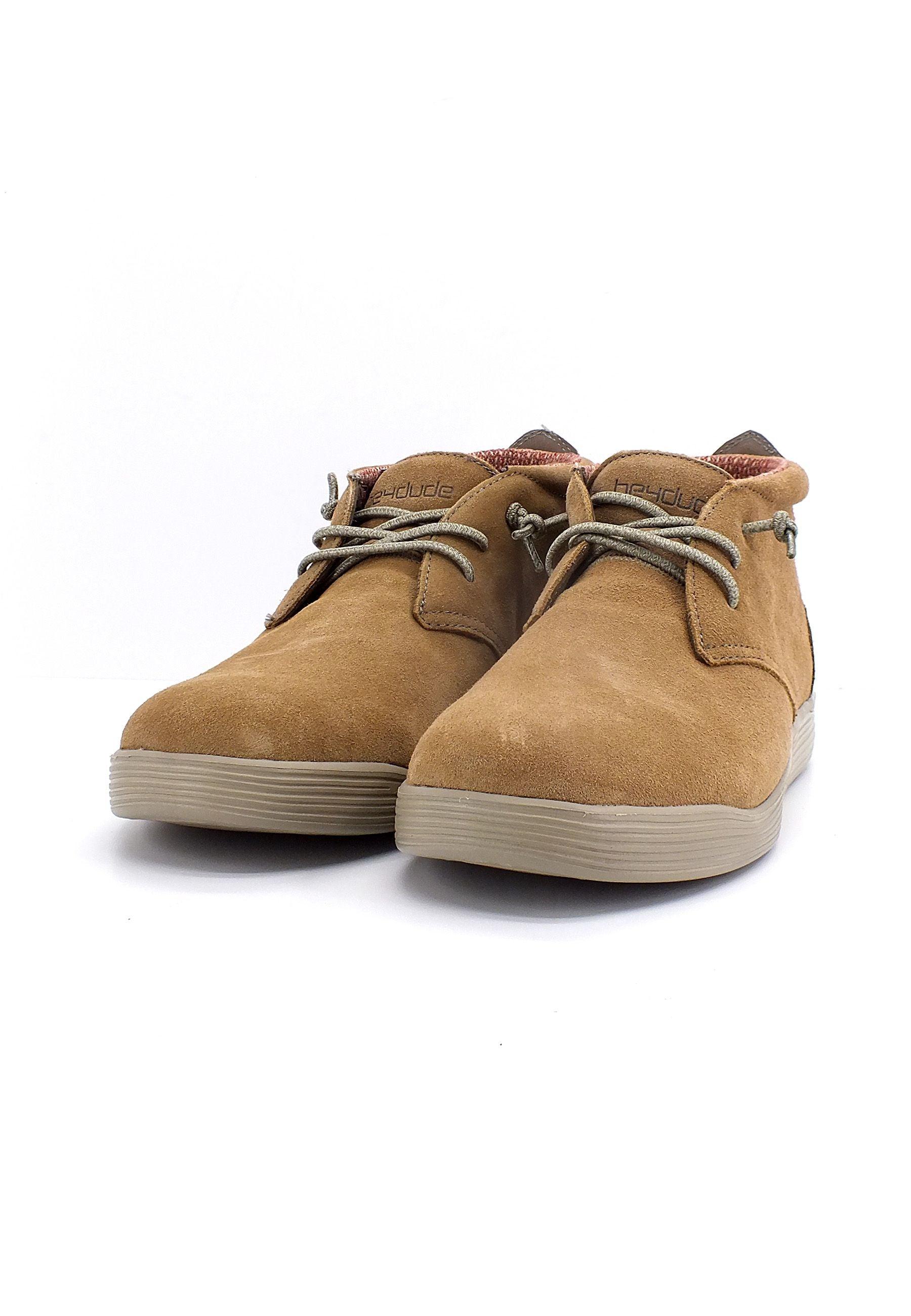HEY DUDE Jo Suede Sneaker Clark Uomo Cognac 112371629 - Sandrini Calzature e Abbigliamento