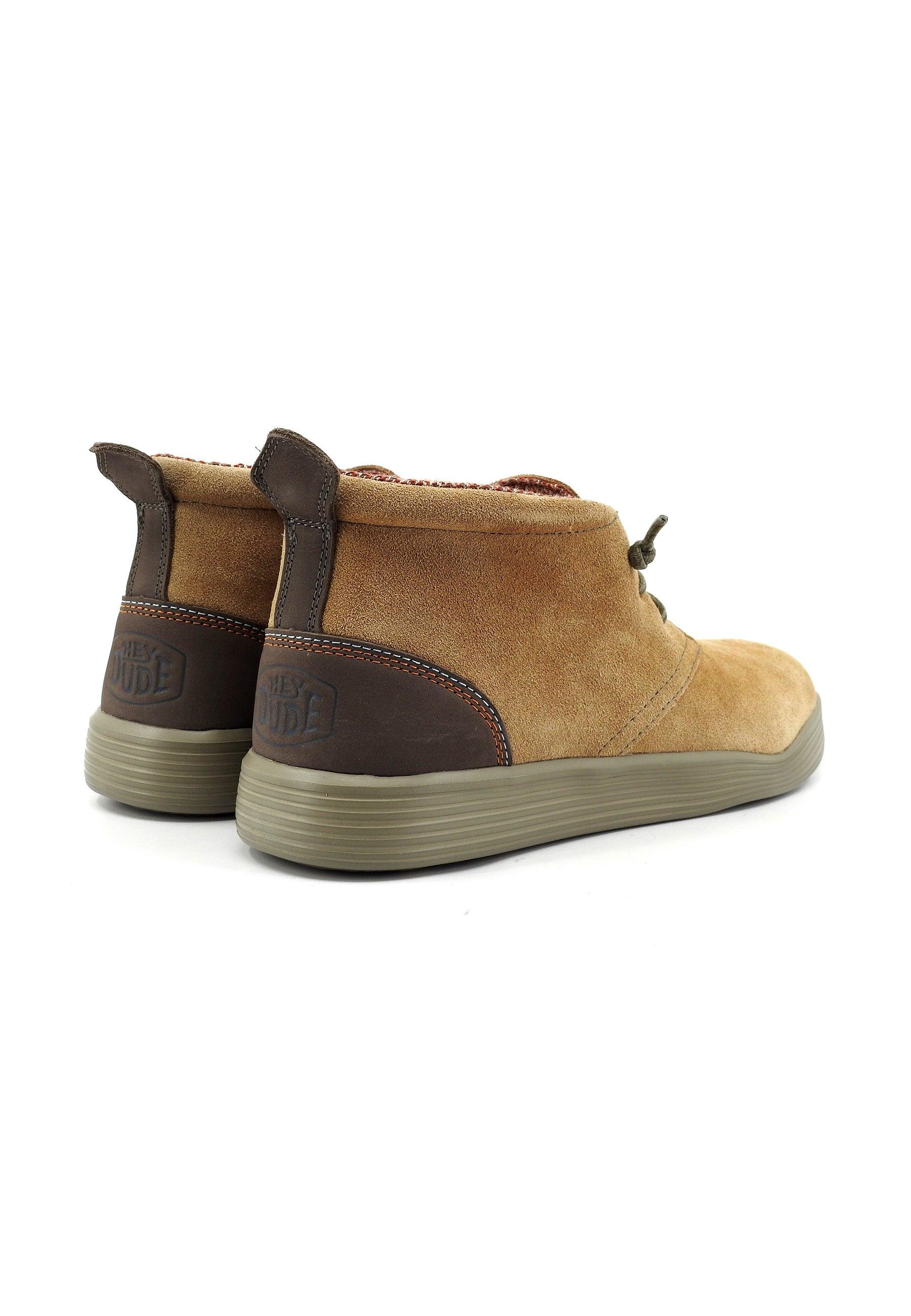 HEY DUDE Jo Suede Stivaletto Uomo Cognac Beige 40605-21N - Sandrini Calzature e Abbigliamento