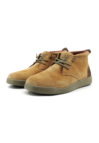 HEY DUDE Jo Suede Stivaletto Uomo Cognac Beige 40605-21N - Sandrini Calzature e Abbigliamento