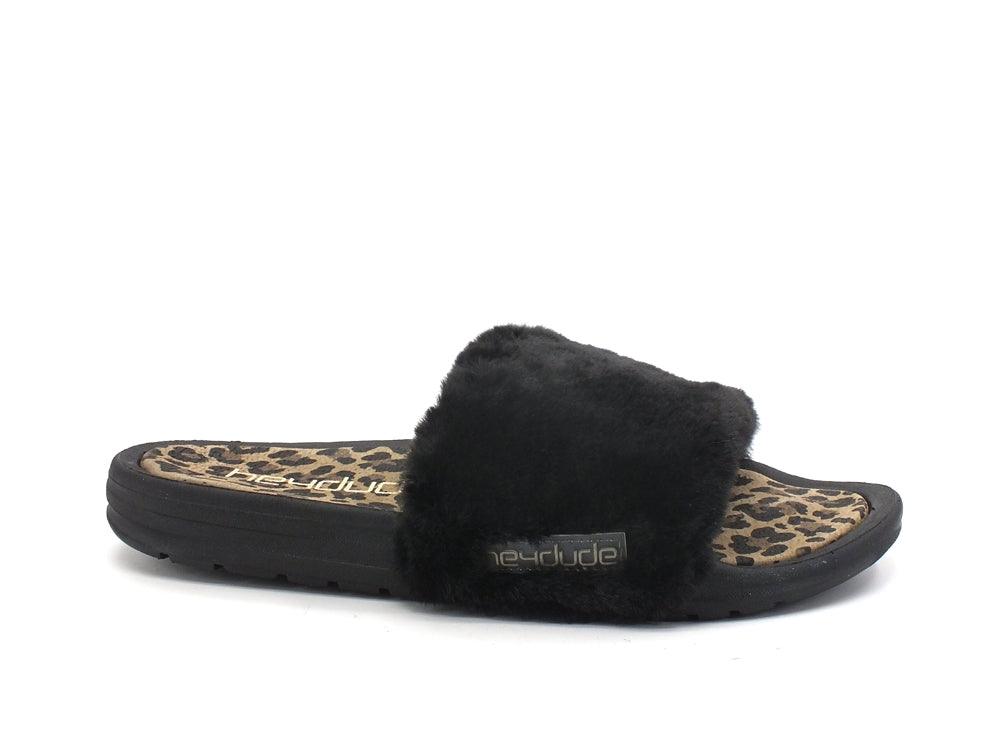 HEY DUDE Peggy Ciabatta Pelo Leopard Black Cheetah 122084895 - Sandrini Calzature e Abbigliamento