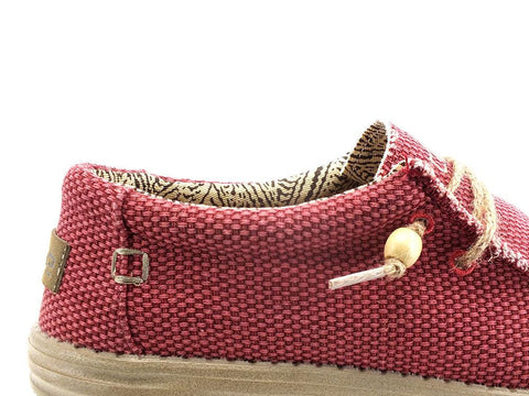HEY DUDE Wally Braided Scarpa Vela Corda Pompeian Red 110626840 - Sandrini Calzature e Abbigliamento