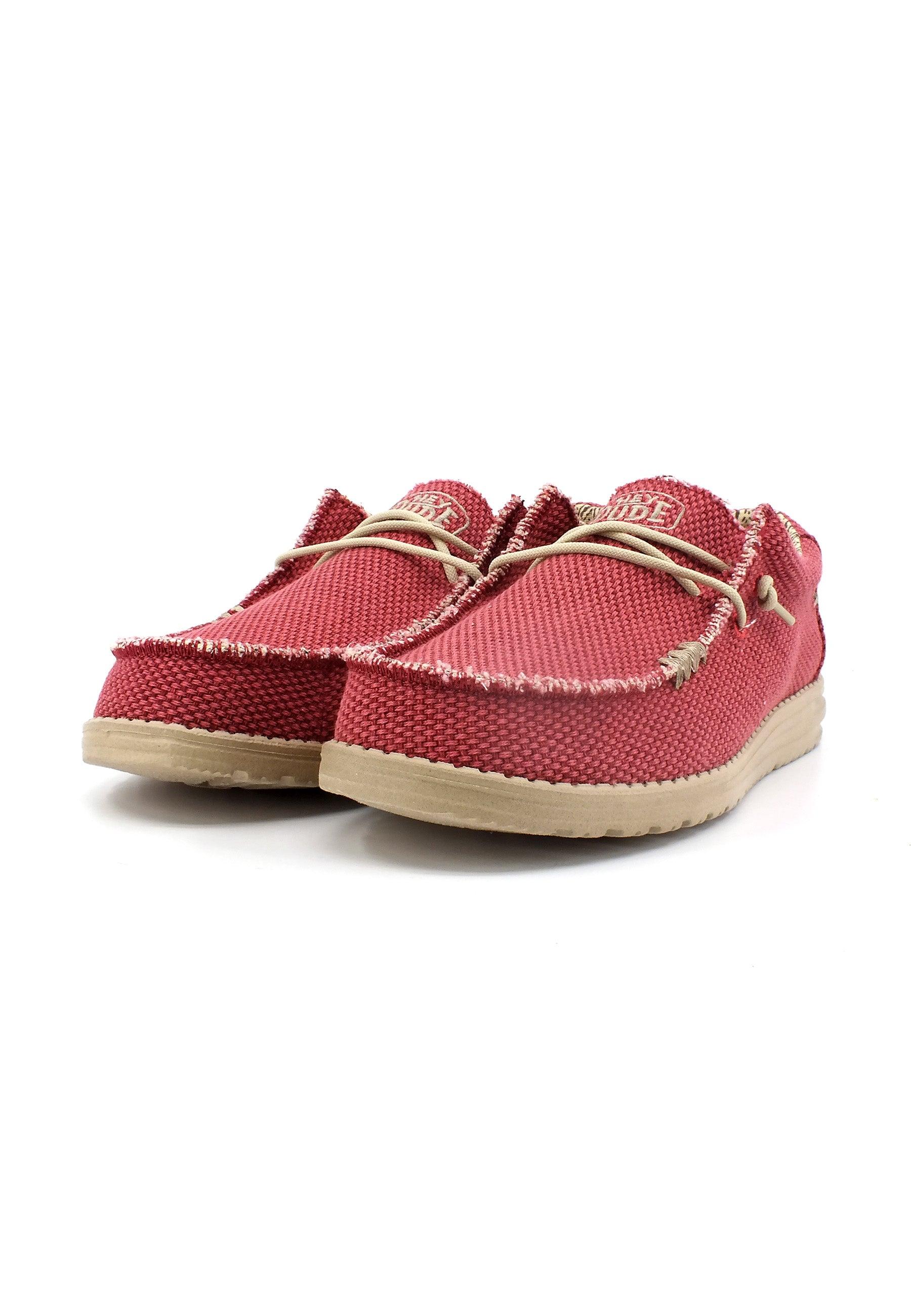 HEY DUDE Wally Braided Sneaker Vela Uomo Pompeian Red 40003-6VP - Sandrini Calzature e Abbigliamento