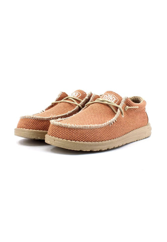 HEY DUDE Wally Braided Sneaker Vela Uomo Tangerine Arancione 40003-817 - Sandrini Calzature e Abbigliamento