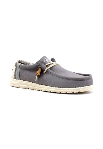 HEY DUDE Wally Break Stitch Sneaker Vela Uomo Grey 40015-030 - Sandrini Calzature e Abbigliamento